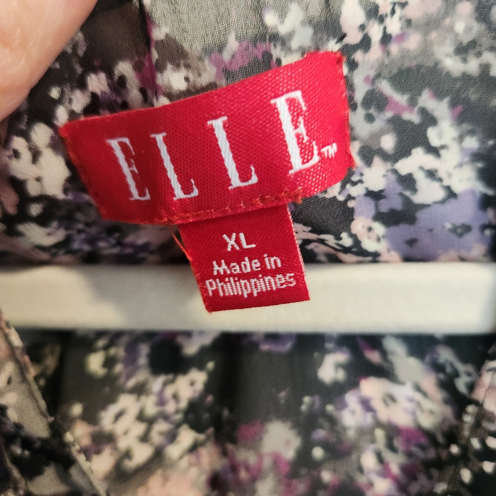 Elle Floral Blouse Size XL Euc - Picture 3 of 5